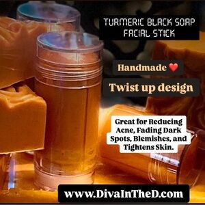 Handmade African Black Soap Turmeric Goat Milk Twist Up Facial Cleanser